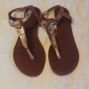 Snake skin print sandals - Women's size 7.5